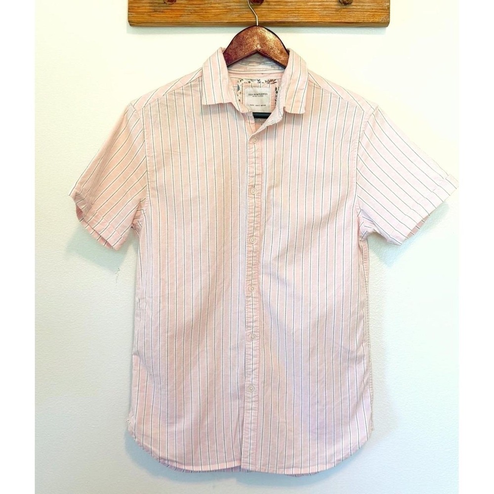 Denim & Flower mens 100% cotton button dress shirt size Small summer trendy top